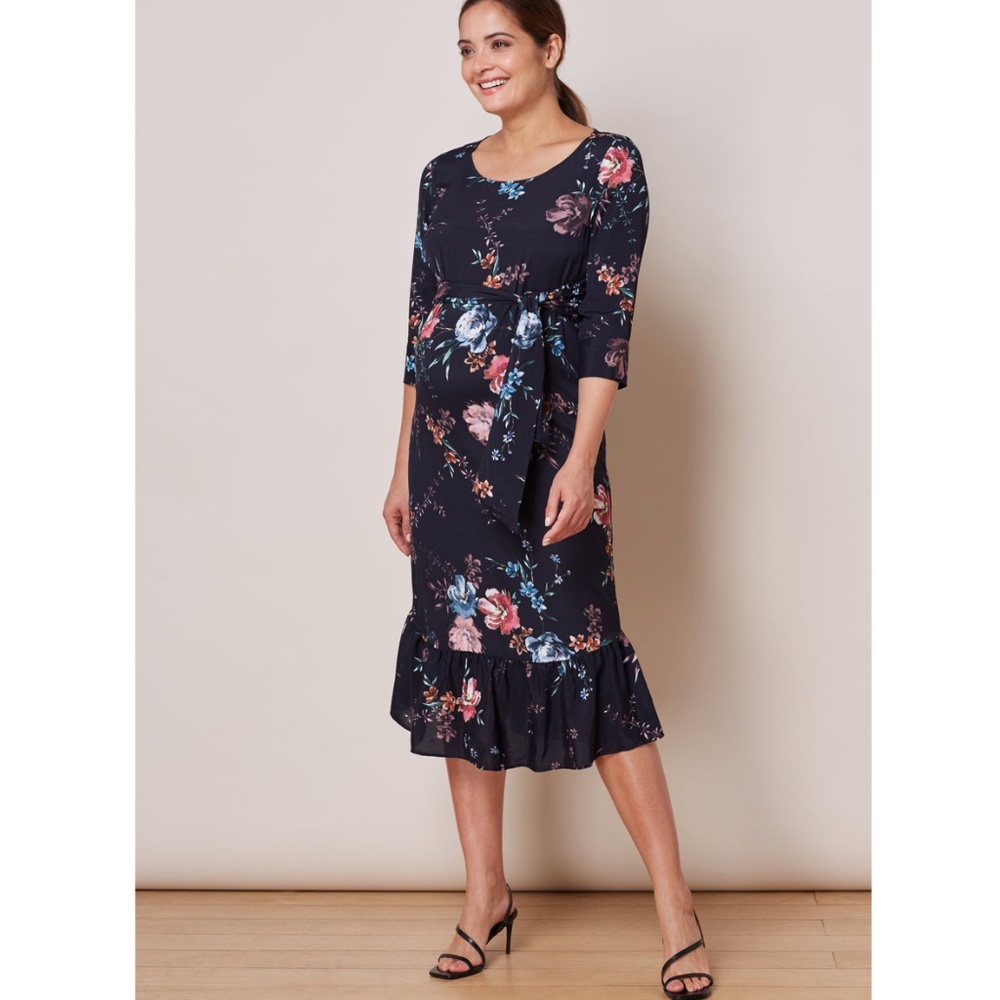 Isabella Oliver Gigi Maternity Dress | Floral Tie Back Midi